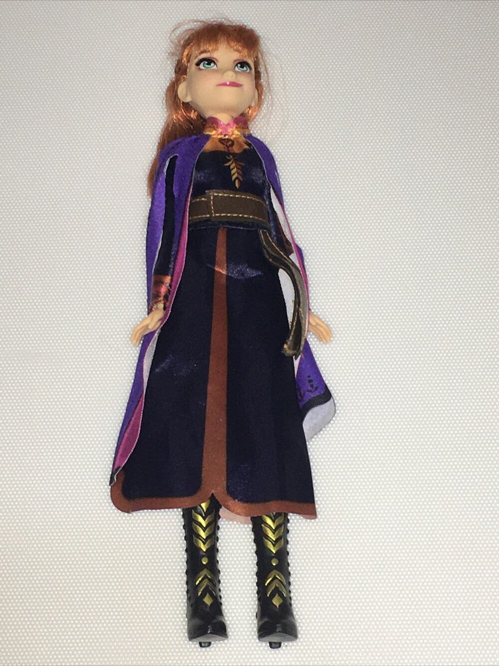 Disney Frozen 2 Singing Anna Fashion Doll With Music Wearing A Purple Cape